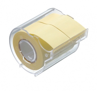 Memoc Roll Tape (Self-Stick Paper Tape) Recycled paper 25mm width with dispenser (contained two rolls)