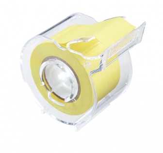 Memoc Roll Tape (Self-Stick Paper Tape) Recycled paper 25mm width with slim dispenser (contained one roll)
