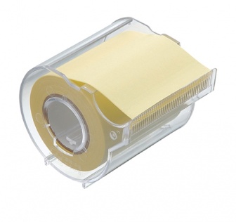 Memoc Roll Tape (Self-Stick Paper Tape) Recycled paper 50mm width with dispenser  (contained one roll)