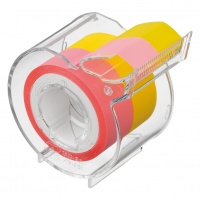 Memoc Roll Tape Film Type (Self-Stick Film Tape)  15㎜ width with dispenser (contained 2 rolls)