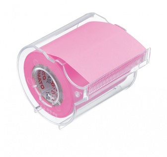 Memoc Roll Tape (Self-Stick Paper Tape) Fluorescent color 50mm width with dispenser  (contained one roll)
