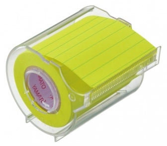 Memoc Roll Tape squared/lined paper (Self-Stick Paper Notes) A Fluorescent color 50mm width roll with a dispenser
